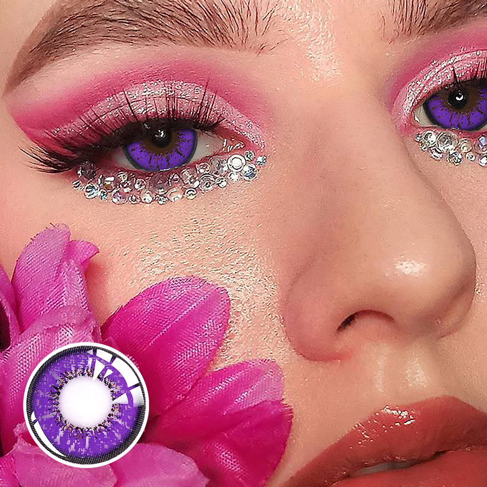 Love Words Purple Contact Lenses