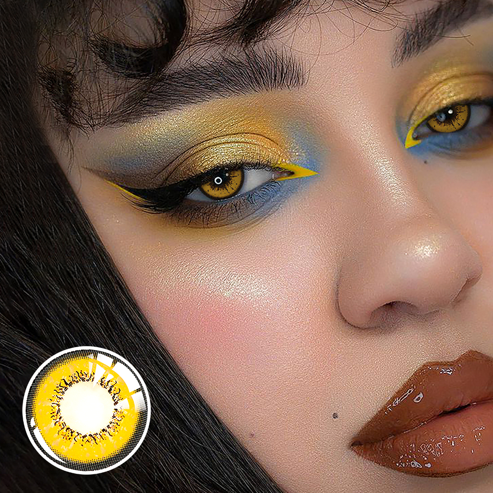 Love Words Yellow Contact Lenses